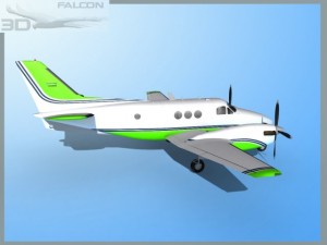 falcon3d e90 king air f09 Modelo 3D