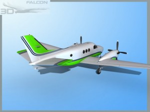falcon3d e90 king air f09 Modelo 3D
