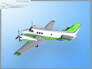 falcon3d e90 king air f09 Modelo 3D