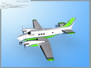 falcon3d e90 king air f09 Modelo 3D