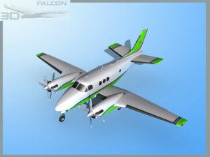 falcon3d e90 king air f09 Modelo 3D