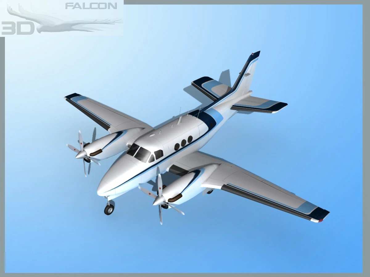 falcon3d e90 king air f10 3D Model .c4d .max .obj .3ds .fbx .stl .blend