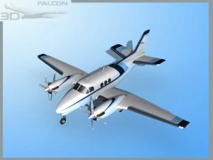 falcon3d e90 king air f10 Modello 3D