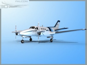 falcon3d e90 king air f10 Modelo 3D