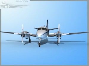 falcon3d e90 king air f10 Modelo 3D