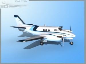 falcon3d e90 king air f10 Modelo 3D