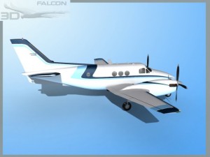 falcon3d e90 king air f10 Modelo 3D