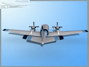 falcon3d e90 king air f10 Modelo 3D