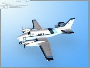 falcon3d e90 king air f10 Modelo 3D