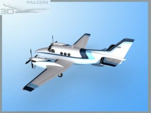 falcon3d e90 king air f10 Modelo 3D