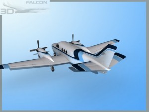 falcon3d e90 king air f10 Modelo 3D