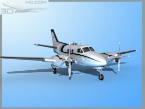 falcon3d e90 king air f11 3D Model