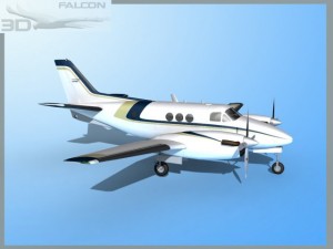 falcon3d e90 king air f11 3D Modell
