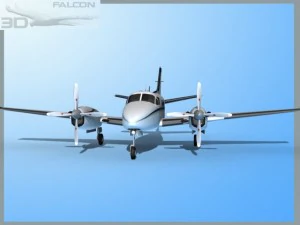 falcon3d e90 king air f11 3D Model