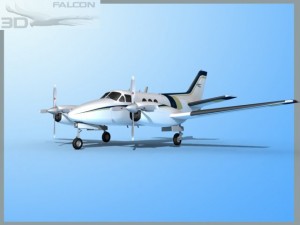 falcon3d e90 king air f11 3D Modell