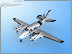 falcon3d e90 king air f11 3D Modell