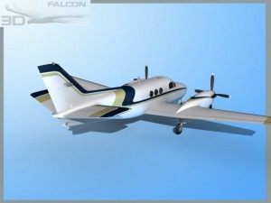 falcon3d e90 king air f11 3D Modell