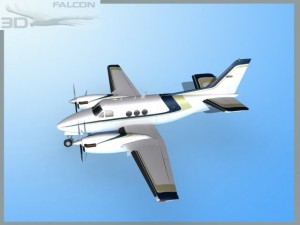 falcon3d e90 king air f11 3D Modell