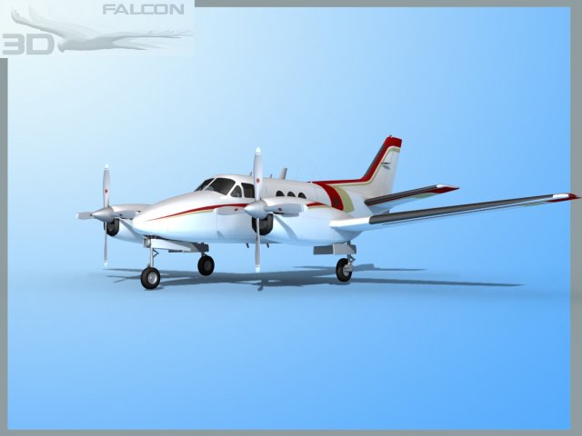 falcon3d e90 king air f12 Model 3D .c4d .max .obj .3ds .fbx .stl .blend 
