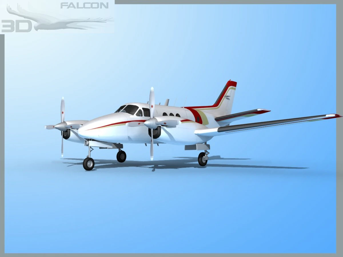 falcon3d e90 king air f12 3D Model .c4d .max .obj .3ds .fbx .stl .blend