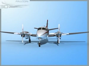 falcon3d e90 king air f12 3D Model