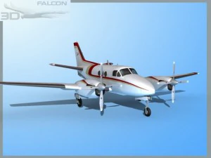 falcon3d e90 king air f12 3D Model