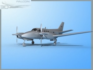 falcon3d e90 king air fbm 3D Model
