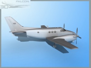 falcon3d e90 king air fbm 3D Модель