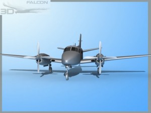 falcon3d e90 king air fbm 3D Модель