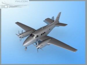 falcon3d e90 king air fbm 3D Модель