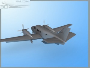 falcon3d e90 king air fbm 3D Модель