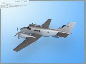 falcon3d e90 king air fbm 3D Модель