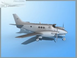 falcon3d e90 king air fbm 3D Model