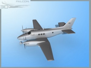 falcon3d e90 king air fbm 3D Модель