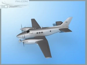 falcon3d e90 king air fbm 3D Model