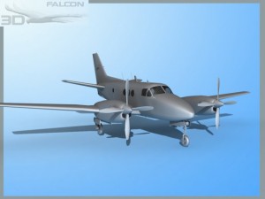 falcon3d e90 king air fbm 3D Модель