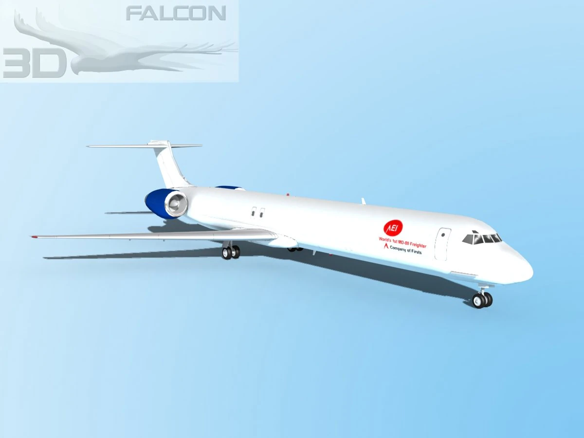 falcon3d md 80 aei cargo 3D Model .c4d .max .obj .3ds .fbx .stl .blend 