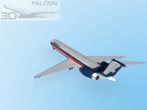 falcon3d md 80 aeromexico 3D Model