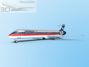 falcon3d md 80 aeromexico 3D 모델