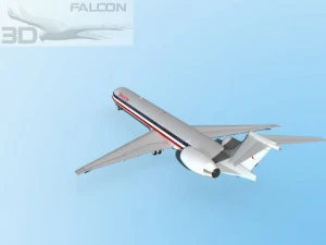 falcon3d md 80 american airlines 3D Model