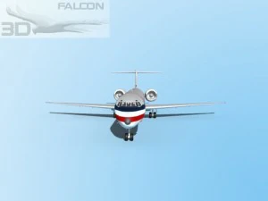 falcon3d md 80 american airlines 3D Model