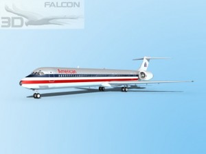 falcon3d md 80 american airlines 3Dモデル