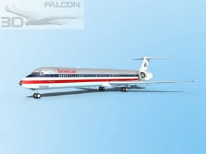 falcon3d md 80 american airlines 3D Model