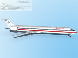 falcon3d md 80 american airlines 3Dモデル