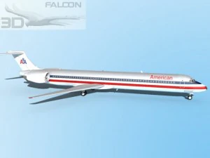 falcon3d md 80 american airlines 3D Model