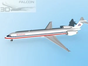 falcon3d md 80 american airlines 3D Model