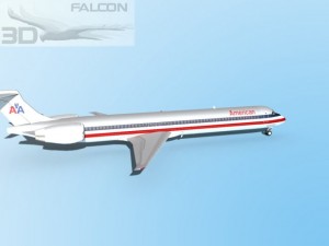 falcon3d md 80 american airlines 3Dモデル