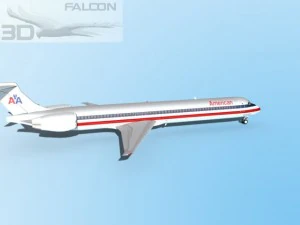 falcon3d md 80 american airlines 3D Model
