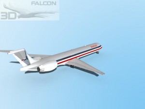 falcon3d md 80 american airlines 3Dモデル