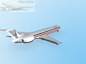 falcon3d md 80 american airlines 3D Model
